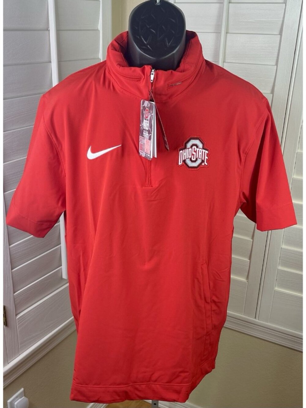 Nike NCAA Ohio State Buckeyes Sideline SS Red Jacket w/Hood DZ9316-657 - Men’s M